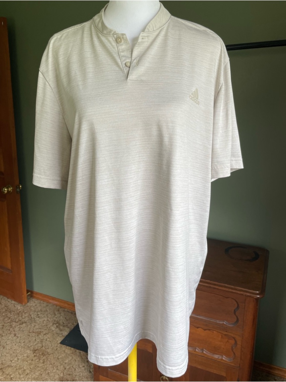 adidas Men's Polo Golf Shirt in Light Beige